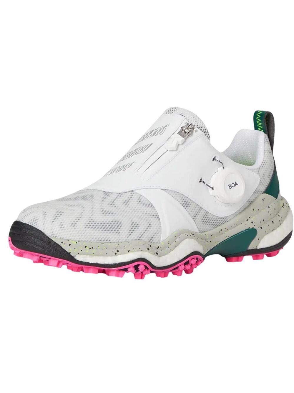 Adidas Womens Codechaos BOA 25 Golf Sneakers US 8 White Pink Athletic Shoes EUC